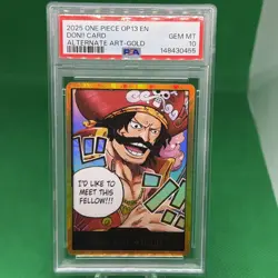 2025 ONE PIECE OP13-CARRYING ON HIS WILL ALTERNATE ART-GOLD DON!! CARD PSA 10 - Image 1