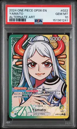 2024 ONE PIECE OP06-WINGS OF THE CAPTAIN ALTERNATE ART #022 YAMATO PSA 10 - Image 1