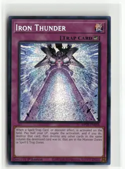 Yugioh Iron Thunder MP25-EN058 Prismatic Secret Rare NM 1st Ed - Image 1
