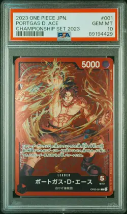 Portgas D. Ace One Piece Championship Set 2023 Promo Japanese OP03-001 L PSA 10 - Image 1