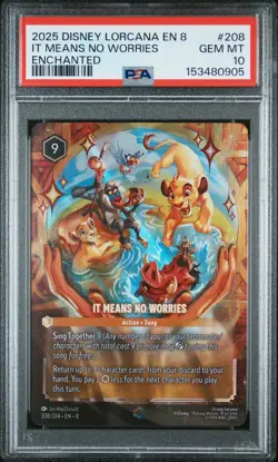 POP 70 PSA 10 IT MEANS NO WORRIES ENCHANTED 208 - REIGN OF JAFAR DISNEY LORCANA - Image 1