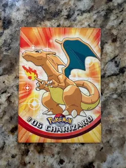 Topps Pokemon Charizard Card Non Holo #06 Black Logo 6/90 - Image 1