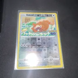 Bidoof 059/078 Peelable Ditto Reverse Holo Pokemon GO Stamp Pokemon TCG Card NM - Image 5