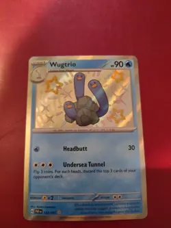 Wugtrio 122/091 Shiny Rare Pokemon TCG Sv: Paldean Fates Holo Card NM Condition - Image 1