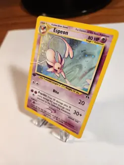 ESPEON 1ST EDITION 1/75 NEO DISCOVERY HOLO RARE DAMAGED CARD HEAVILY PLAYED - Image 1