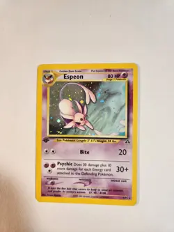ESPEON 1ST EDITION 1/75 NEO DISCOVERY HOLO RARE DAMAGED CARD HEAVILY PLAYED - Image 2