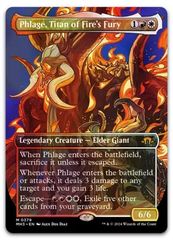 Phlage, Titan of Fire's Fury (Borderless) #379 (Foil) NM Modern Horizons 3 - Image 1