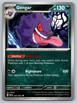 Gengar 057/091 Uncommon Paldean Fates Pokemon Near Mint - Image 1