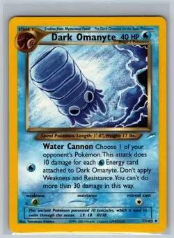 Dark Omanyte 37/105 Uncommon Neo Destiny Pokemon Unlimited Lightly Played - Image 1