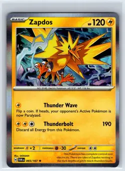 Zapdos 065/167 Rare Twilight Masquerade Pokemon Holo Near Mint - Image 1