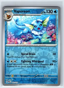 Vaporeon 022/131 Holo Rare Prismatic Evolutions Pokemon Reverse Holo Near Mint - Image 1