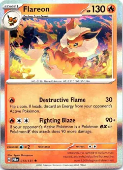 Flareon 013/131 Holo Rare Prismatic Evolutions Pokemon Near Mint - Image 1