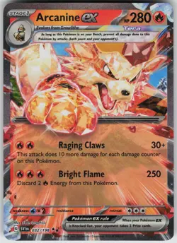 Arcanine ex 032/198 Double Rare Scarlet & Violet Pokemon Holo Near Mint - Image 3