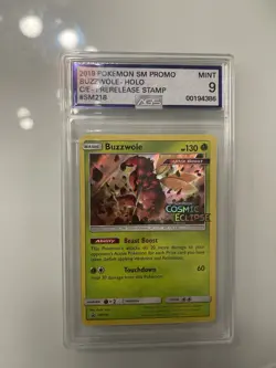 2019 Pokemon Buzzwole Black Star Promo Prerelease Cosmic Eclipse - CGC 9 - Image 1