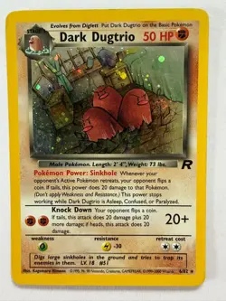 Pokemon TCG Dark Dugtrio Team Rocket 6/82 Holo Rare 2000 MP - Image 1