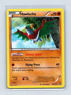 Hawlucha 63/111 Holo Rare Furious Fists Pokemon Holo Lightly Played - Image 1