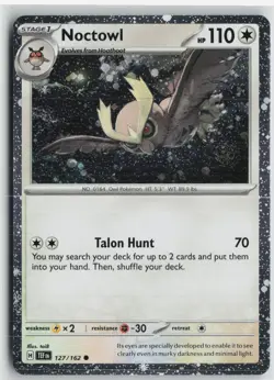 NM Noctowl 127/162 Common Temporal Forces Pokemon (Cosmo Holo) - Image 1