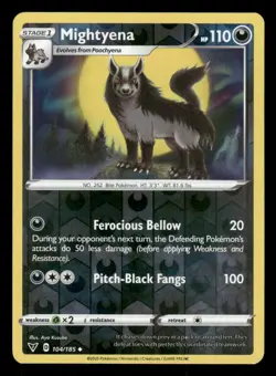 Mightyena 104/185 Uncommon Vivid Voltage Pokemon Reverse Holo NM/M - Image 1