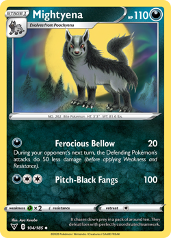 Mightyena 104/185 Uncommon Vivid Voltage Pokemon Reverse Holo NM/M - Image 4
