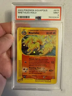 2003 Pokemon - Ninetales Holo Rare E Reader Aquapolis H19/H32 - PSA 9 Mint! WOTC - Image 1