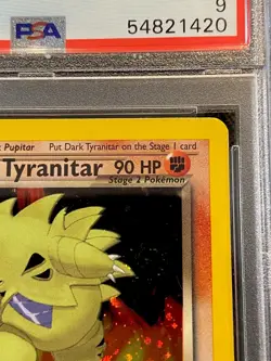 PSA 9 Dark Tyranitar Holo #11 Neo Destiny Pokemon 2002 Low Pop Swirl 🌀 - Image 2