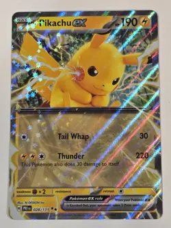 Pokemon TCG Pikachu ex 028/131 Prismatic Evolutions Rare Holo HP 190 EN - Image 1