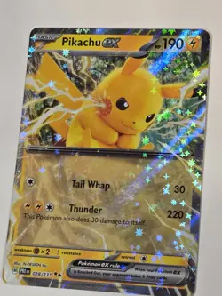 Pokemon TCG Pikachu ex 028/131 Prismatic Evolutions Rare Holo HP 190 EN - Image 3