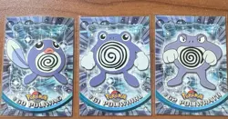 1999 Topps Pokemon TV Series 1 Poliwag 60 Poliwhirl 61 Poliwrath 62 Lot Non-Foil - Image 1