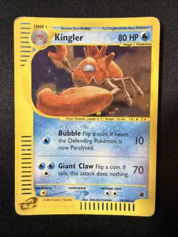 Kingler 015/165 Expedition Base Set Holo Rare Pokemon TCG Nintendo e-reader MP - Image 1