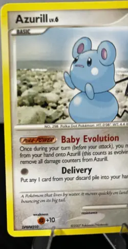 Pokemon TCG Azurill DPBP#210 2007 Basic Diamond and Pearl Collection - Image 1