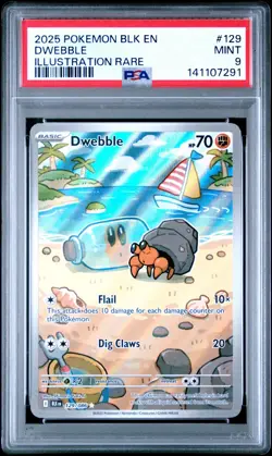 2025 POKEMON BLK EN-BLACK BOLT ILLUSTRATION RARE #129 DWEBBLE PSA 9 - Image 1