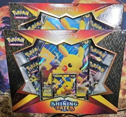 2x Shining Fates Pikachu V Collection Box Sealed Pokemon TCG - Image 1