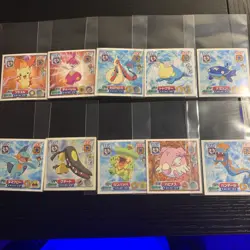 Pokemon Amada Sticker Lot of 10 Japanese Rare Vintage Gradable - Image 1