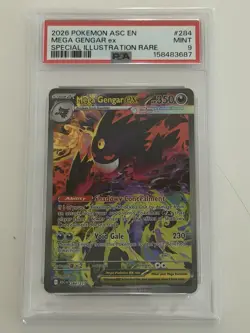 2026 POKEMON ASCENDED HEROES SPECIAL ILLUSTRATION RARE MEGA GENGAR EX PSA 9 - Image 1