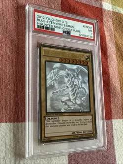 Yu-Gi-Oh! Blue-Eyes White Dragon 2012 GLD5-EN001 Ghost Gold Rare PSA 7 NM - Image 1