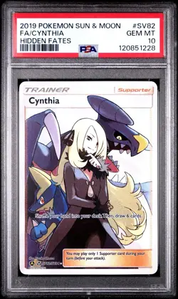 PSA 10 Cynthia TCG SV82/SV94 Hidden Fates Shiny Vault Pokemon GEM MINT - Image 1