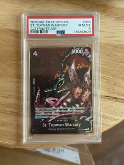 One Piece CCG Op-13 St. Topman Warcury PSA 10 - Image 1
