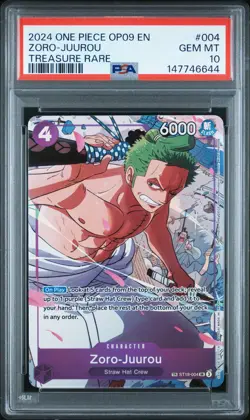 2024 ONE PIECE OP09-EMPERORS IN THE NEW WORLD TREASURE RARE ZORO-JUUROU PSA 10 - Image 1