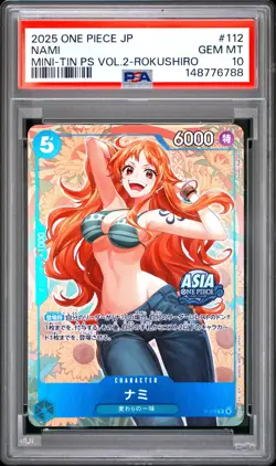 Nami PSA10 2025 One Piece Japanese Mini-Tin Pack Set Vol.2-Rokushiro #112 - Image 1