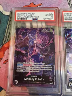 2025 ONE PIECE ENG VERSION 2ND ANNIVERSARY SET LOT PSA 10!* 4 TOTAL - Image 2