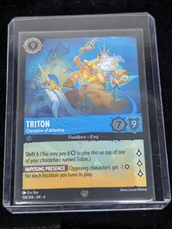 Disney Lorcana MINT CONDITION COLD FOIL Triton Champion of Atlantica 158/204 TCG - Image 2