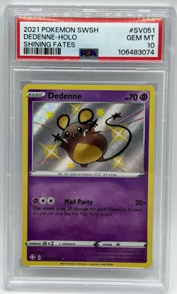 2021 Pokemon Shining Fates Dedenne Shiny Holo SV51/SV122 PSA 10 - Image 1