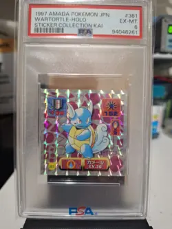 Pokemon Wartortle #361 Holo 1997 Amada Sticker Collection Kai PSA 6 EX-MT - Image 1