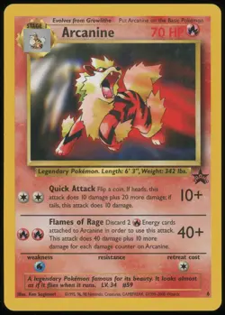ARCANINE 2000 Pokemon Black Star Promo #6 - LP - Image 1