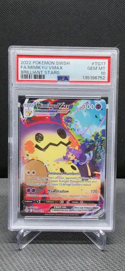 Pokemon 2022 Mimikyu VMAX TG17/TG30 Full Art Brilliant Stars GEM MINT PSA 10 - Image 1