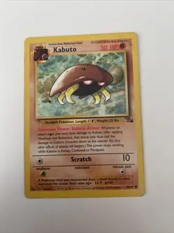 Pokemon TCG Kabuto Fossil 50 Regular 1999-2000 Wizards Base Set Copyright Common - Image 1