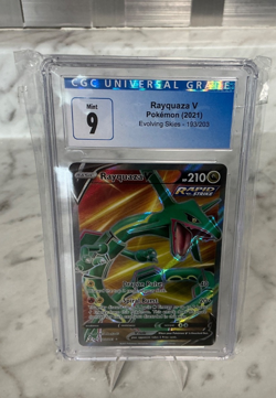 CGC Mint 9 Rayquaza V Full Art Pokemon Evolving Skies 193/203 (PSA BGS) -001 - Image 1