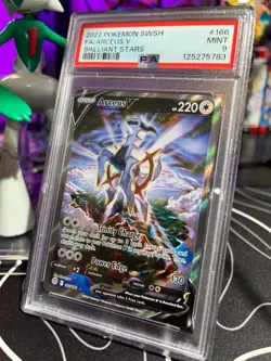 Pokemon TCG Brilliant Stars Arceus V #166 Full Art Holo Ultra Rare PSA 9 MINT - Image 1