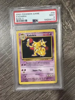 2000 Pokemon Base Set 2 Kadabra #46 Uncommon PSA 9 Mint - Image 1