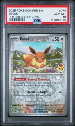 2025 POKEMON PRE EN-PRISMATIC EVOLUTIONS #074 EEVEE POKEMON DAY 2025 - Image 1